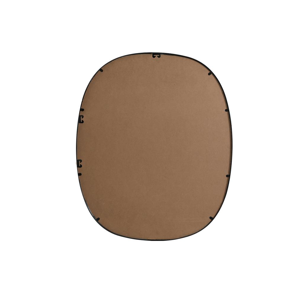 Metal Frame Oval Mirror 30x36 Inch in Black. Picture 10