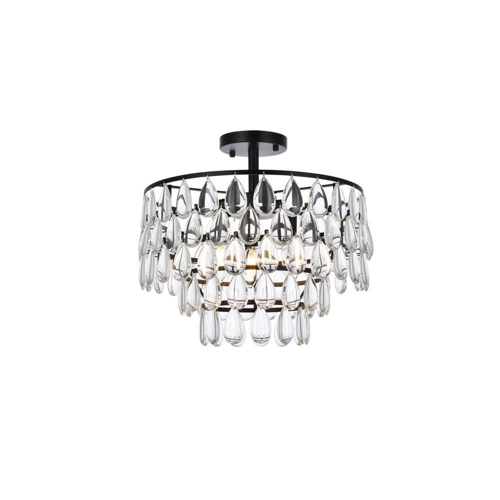 Mila 16 inch flush mount in black. Picture 1