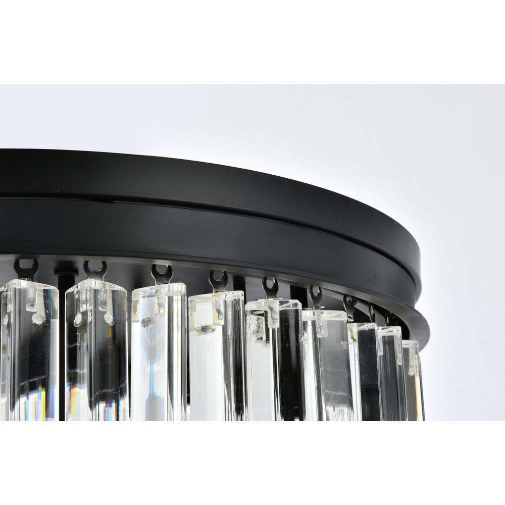Sydney 9 light Matte Black Flush Mount Clear Royal Cut Crystal. Picture 4