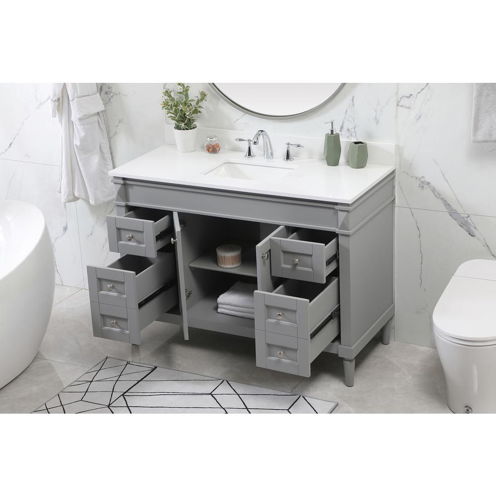 48 inch Single bathroom vanity in grey with backsplash. Picture 3