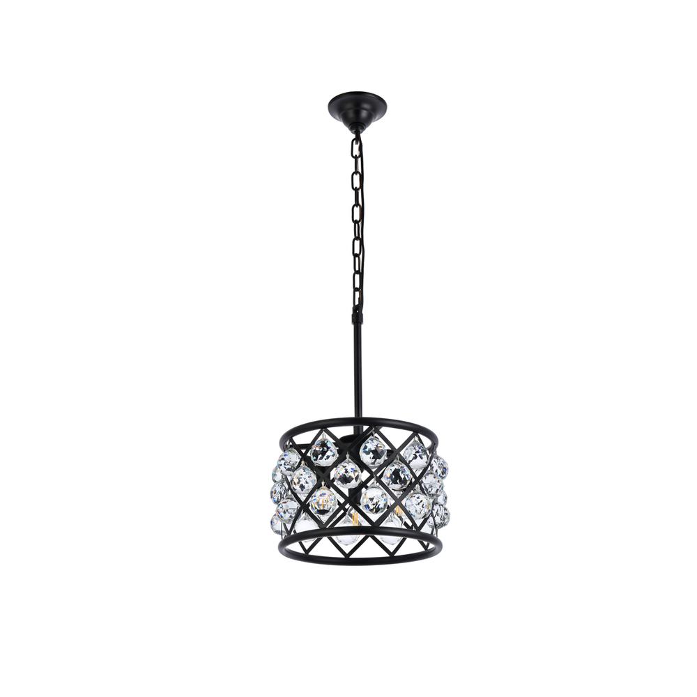 Madison 3 light Matte Black Pendant Clear Royal Cut Crystal. Picture 6