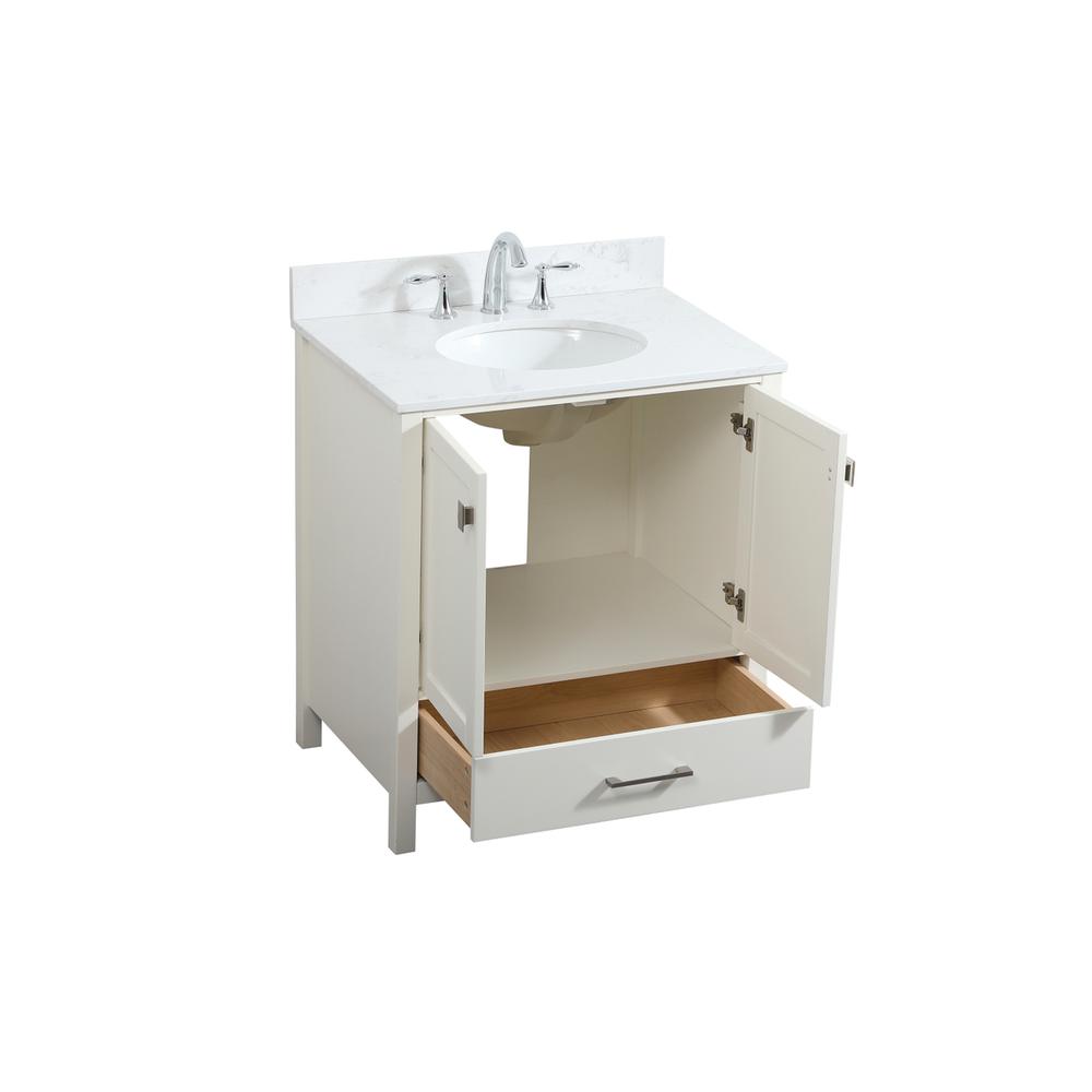 30 inch Single bathroom vanity in white with backsplash. Picture 9