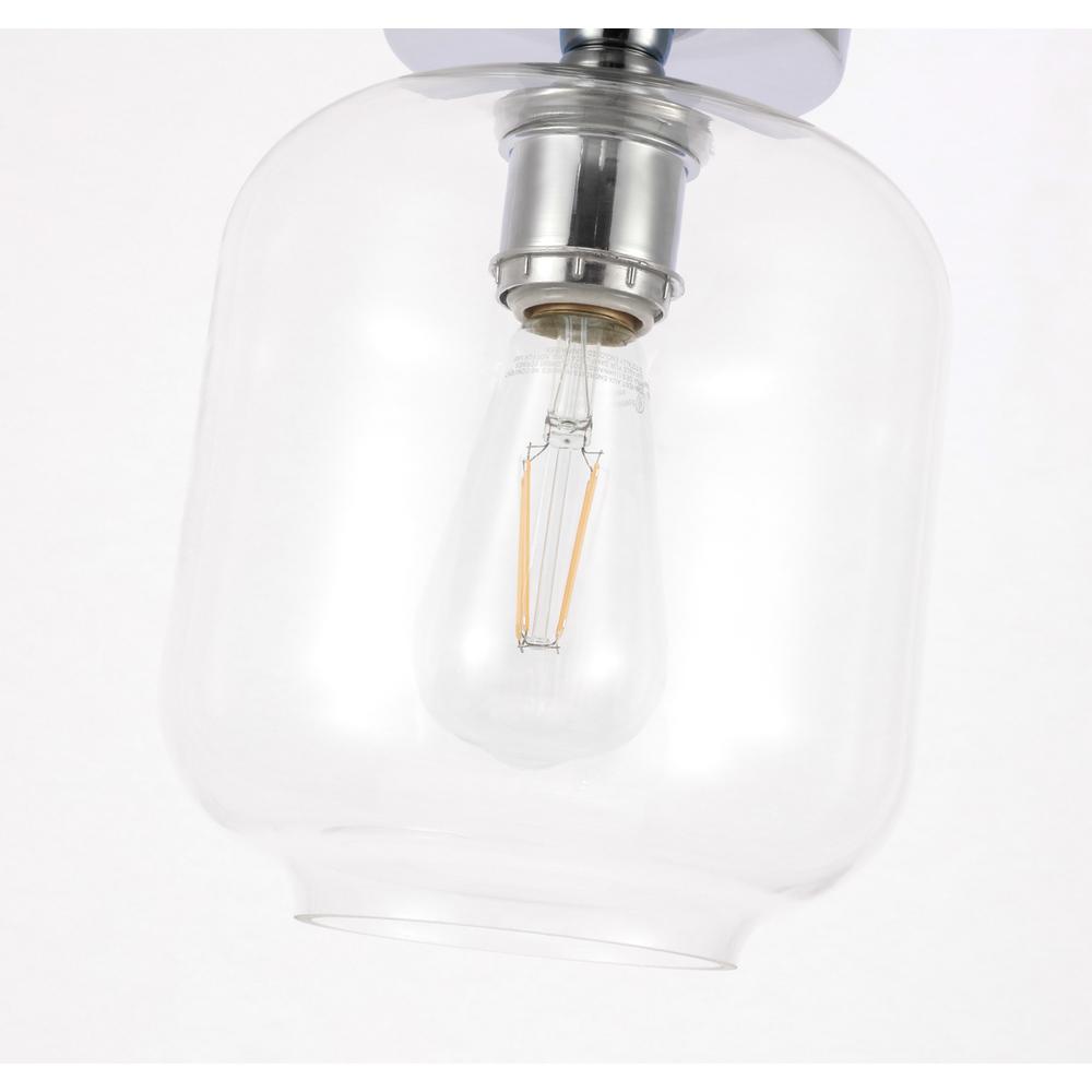 Collier 1 light Chrome and Clear glass Flush mount. Picture 11