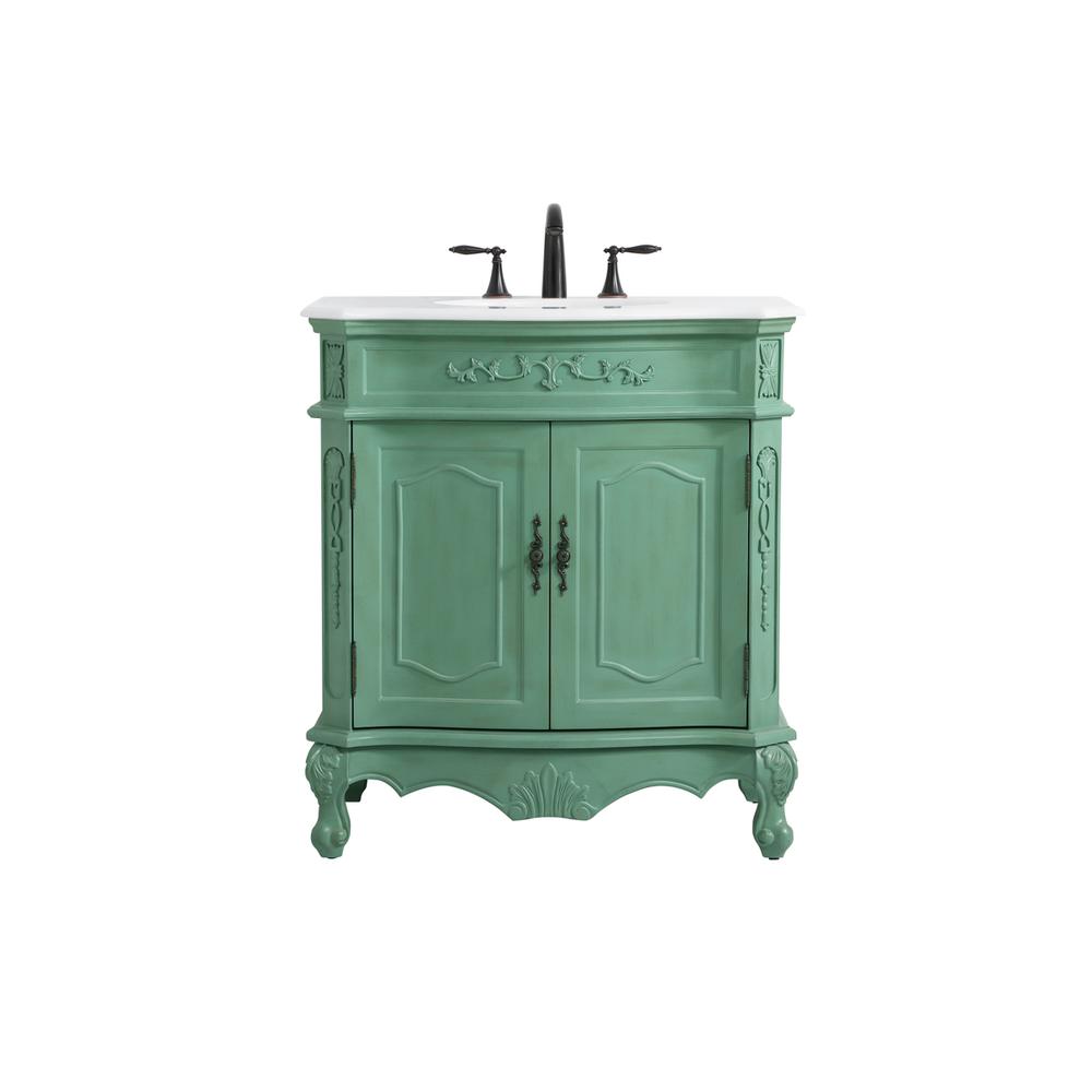 32 inch Single Bathroom vanity in vintage mint. Picture 1