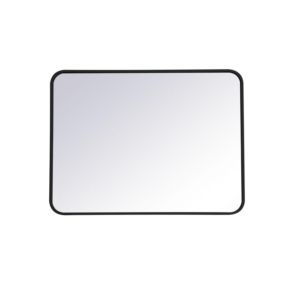 Soft corner metal rectangular mirror 24x32 inch in black. Picture 6