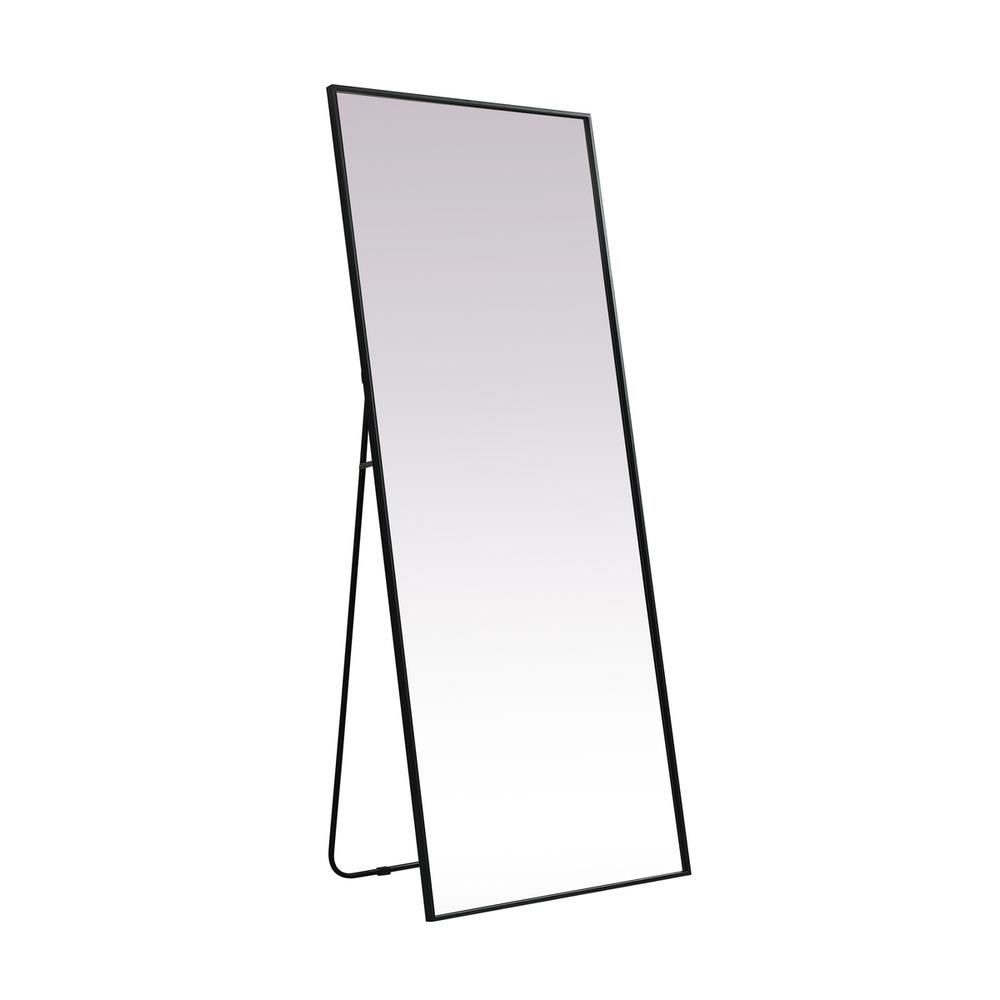 Metal Frame Rectangle Full Length Mirror 30x72 Inch in Black. Picture 5