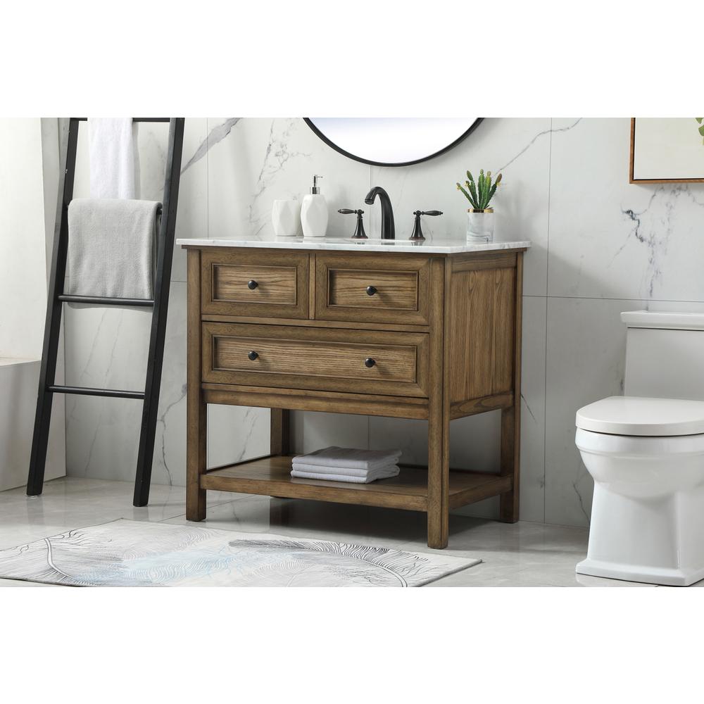 36 inch Single bathroom vanity in driftwood. Picture 2