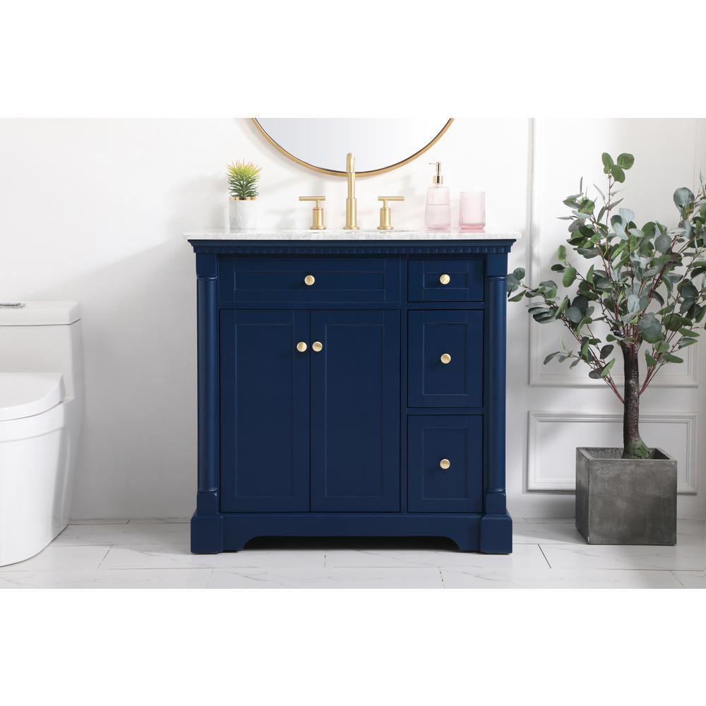 36 inch Single bathroom vanity in  Blue. Picture 14