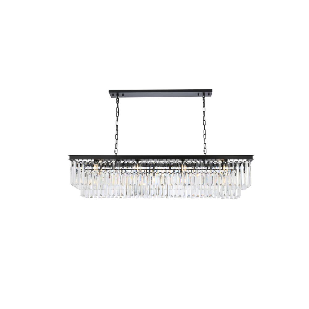 Sydney 12 light Matte Black Chandelier Clear Royal Cut Crystal. Picture 1