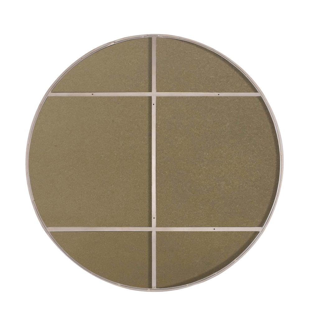 Metal frame Round Mirror 48 inch Silver finish. Picture 8