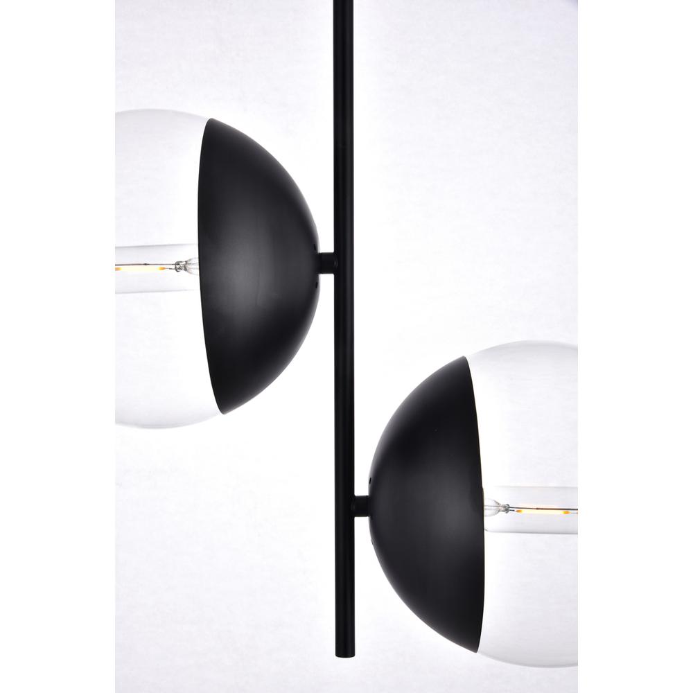Eclipse 2 Lights Black Pendant With Clear Glass. Picture 3
