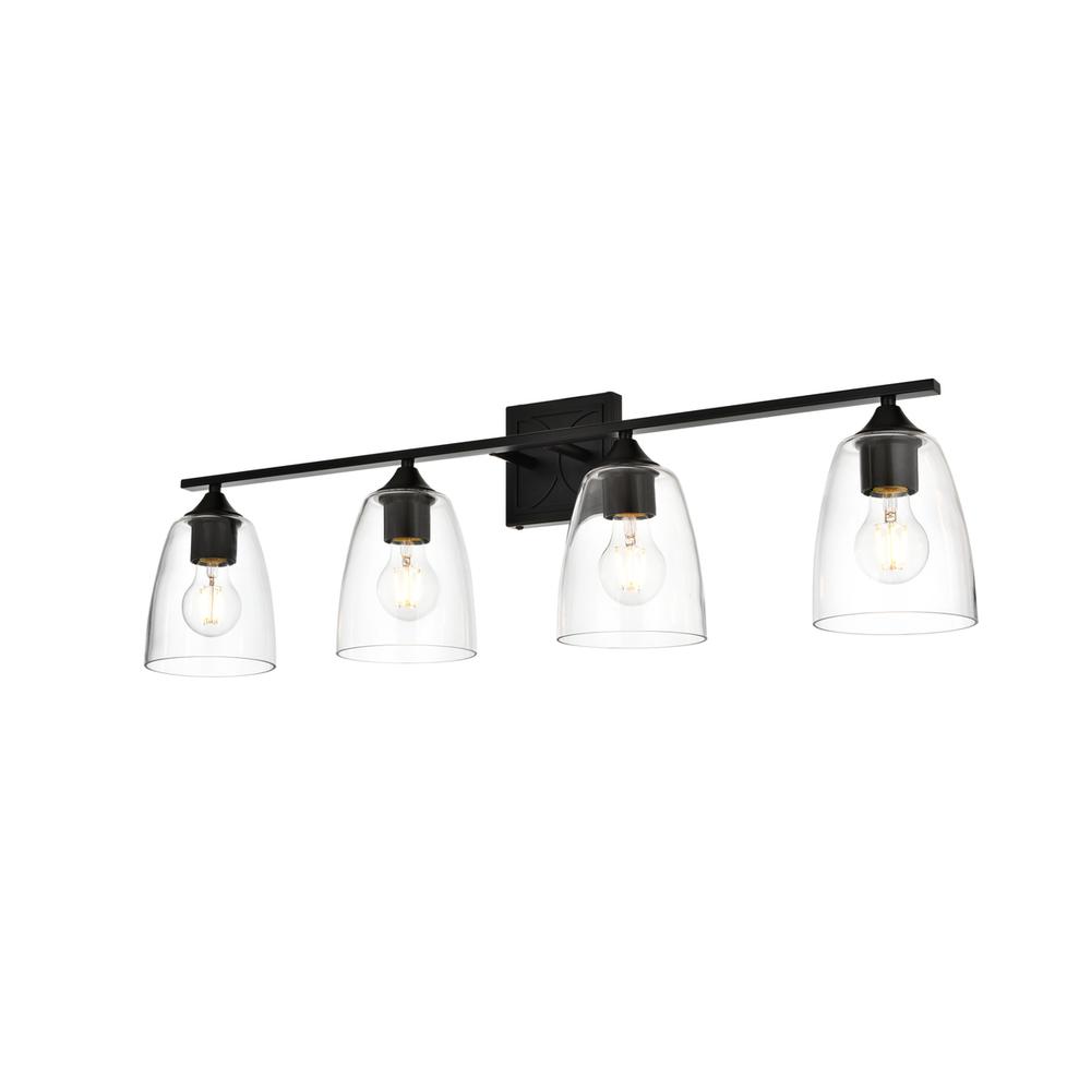 Harris 4 light Black and Clear Bath Sconce. Picture 2