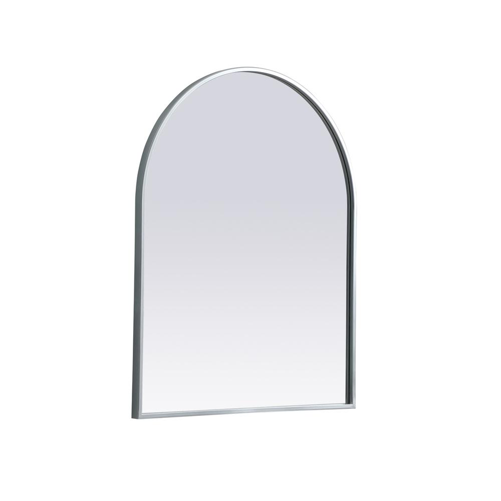 Metal Frame Arch Mirror 24x30 Inch in Silver. Picture 7