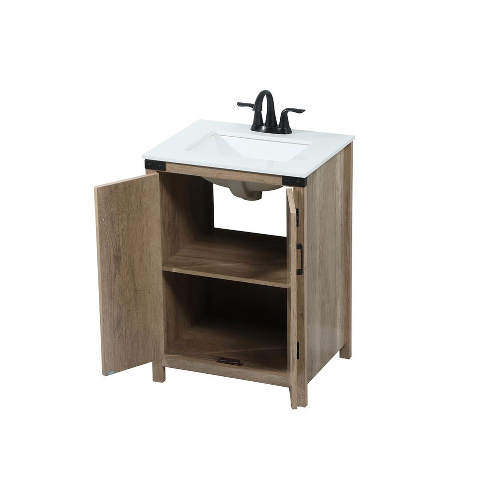 24 inch Single bathroom vanity in natural oak. Picture 9