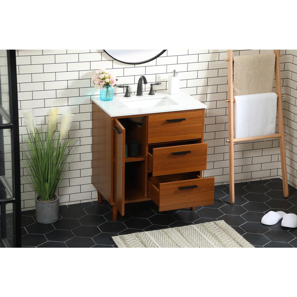 30 inch bathroom vanity in Teak. Picture 3