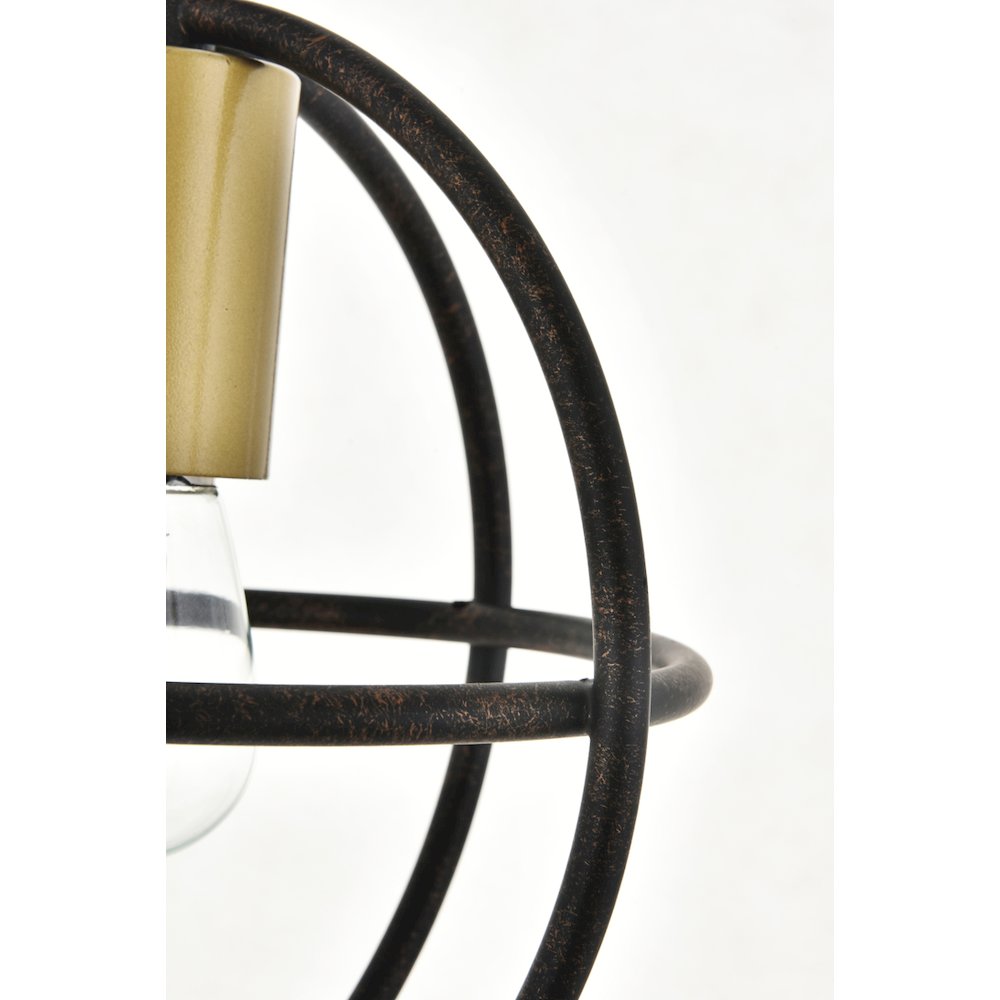 Octavia 1 Light Brass And Dark Brown Pendant. Picture 11