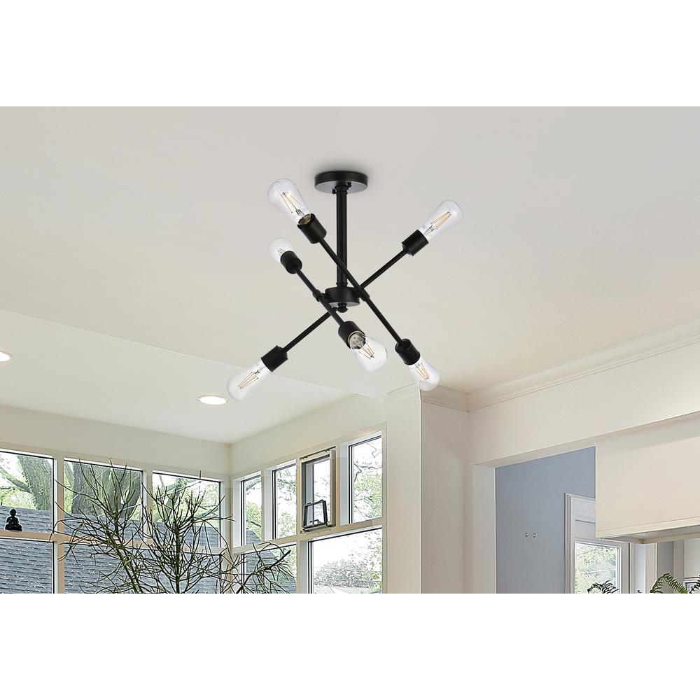 Axel 6 lights black flushmount. Picture 6