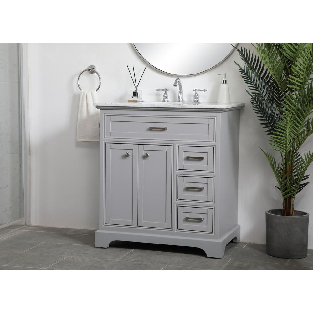 32 inch Single bathroom vanity in grey. Picture 2
