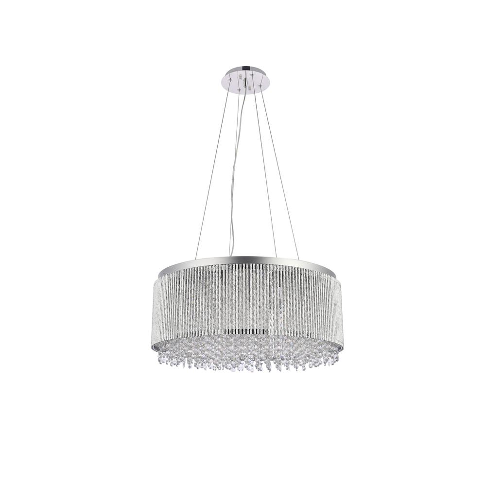 Influx 14 light Chrome Pendant Clear Royal Cut Crystal. Picture 6