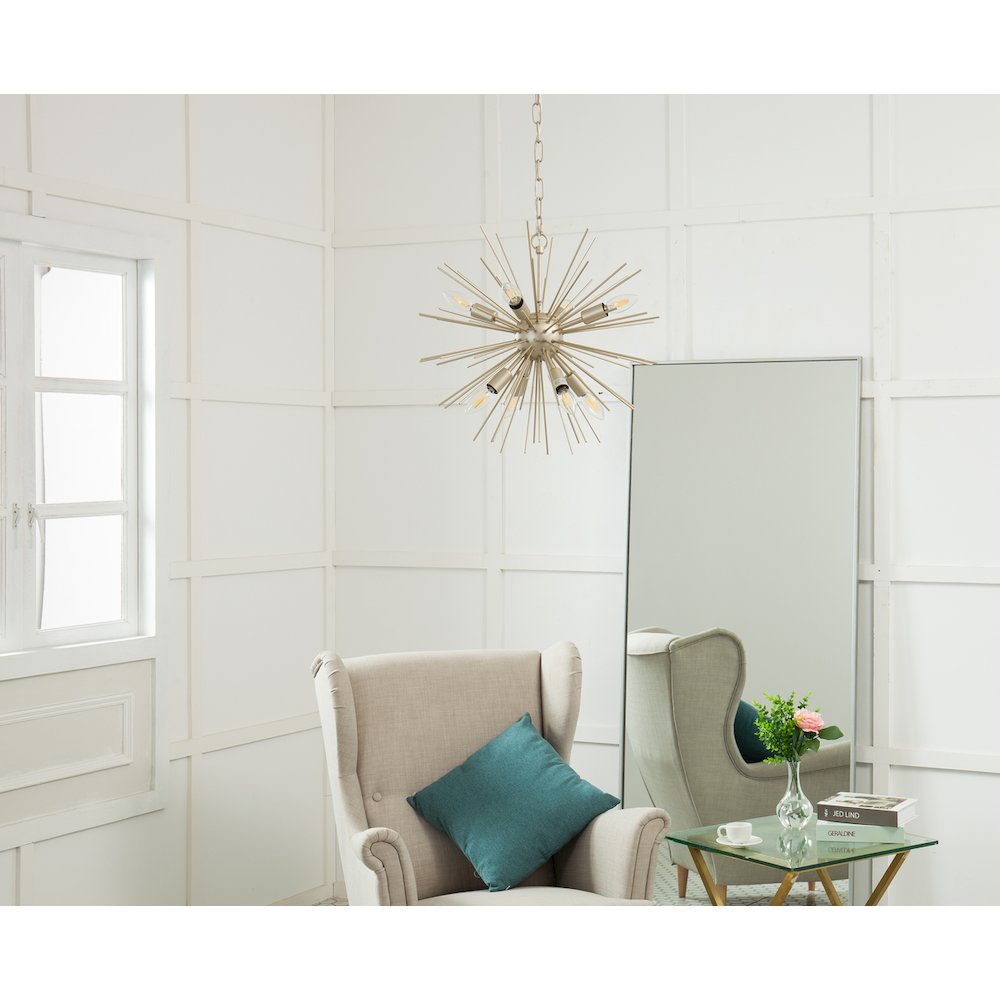 Timber 8 Light Champagne Pendant. Picture 13