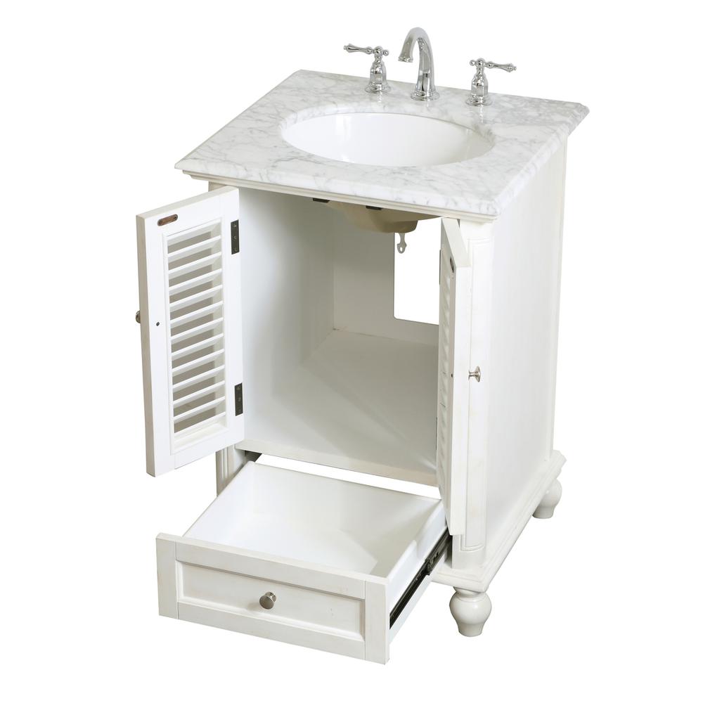 24 inch Single Bathroom Vanity in Antique White. Picture 8