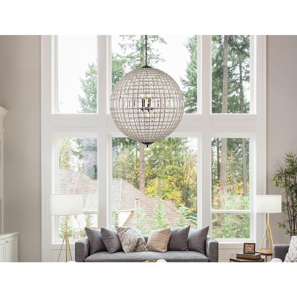 Olivia 8 light Dark Bronze Chandelier Clear Royal Cut Crystal. Picture 8