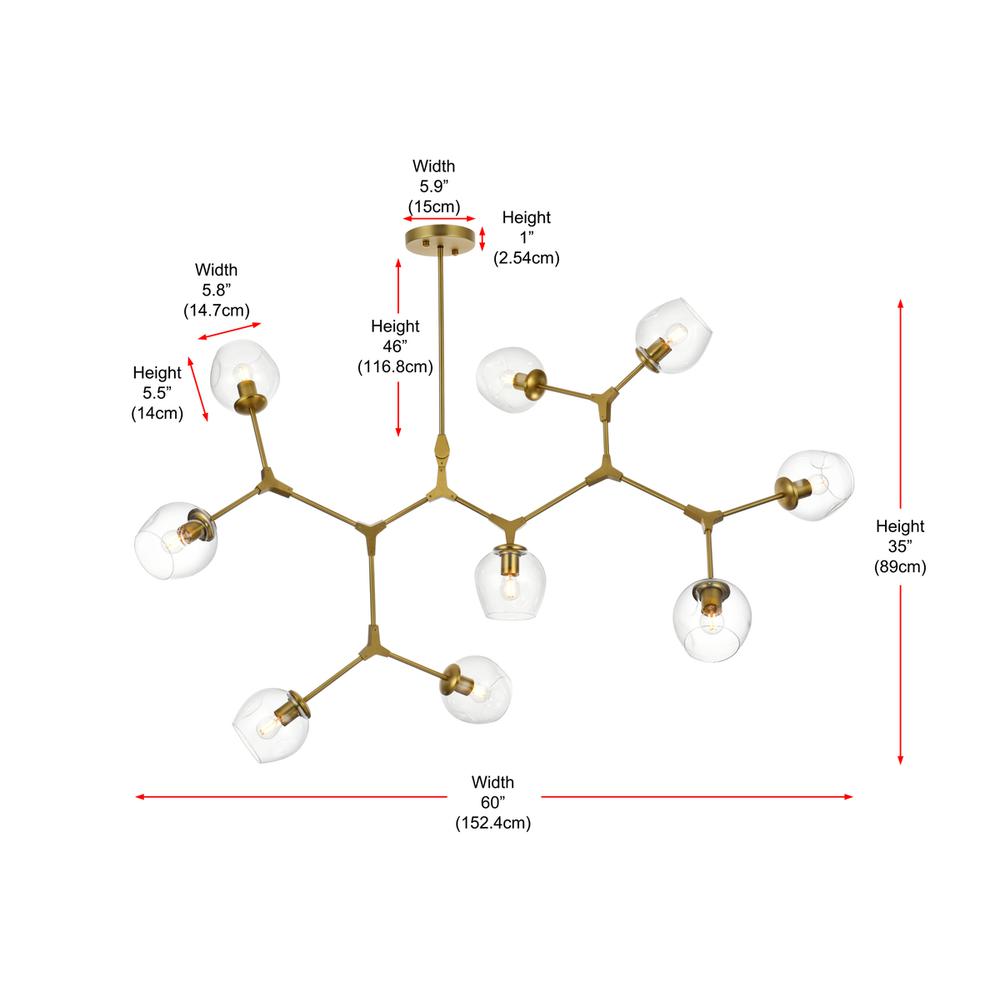 Cavoli 60 inch Chandelier in Brass. Picture 9