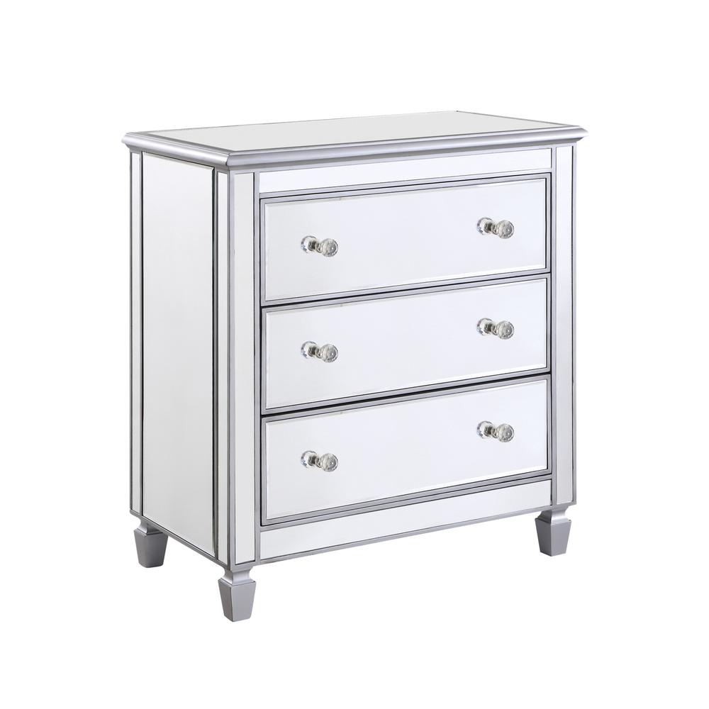 3 Drawer Bedside Cabinet 33 in.x 18 in.x 32 in. in silver paint. Picture 4