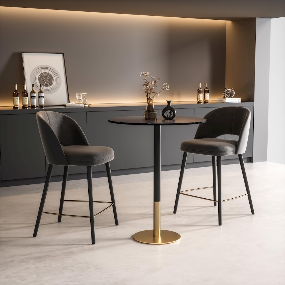 Ronan 31.5 Inch Pub Table In Black. Picture 3