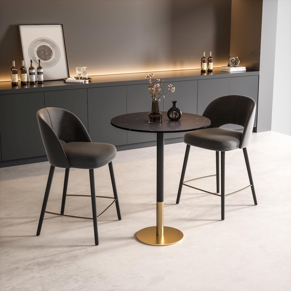 Ronan 31.5 Inch Pub Table In Black. Picture 4