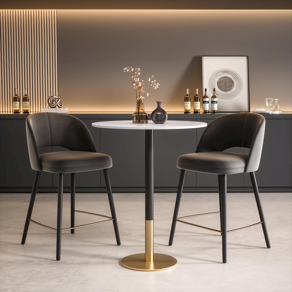 Ronan 31.5 Inch Pub Table In White. Picture 2