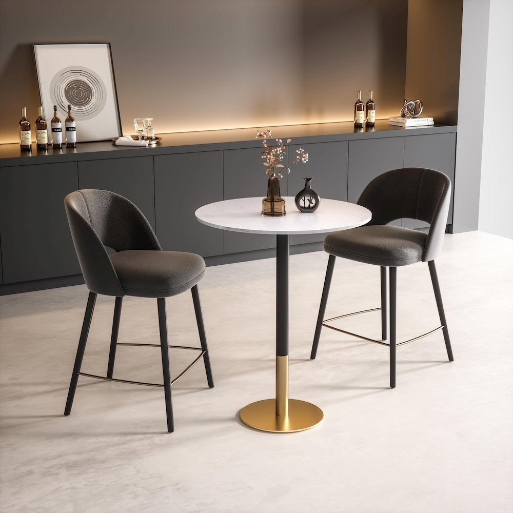 Ronan 31.5 Inch Pub Table In White. Picture 4