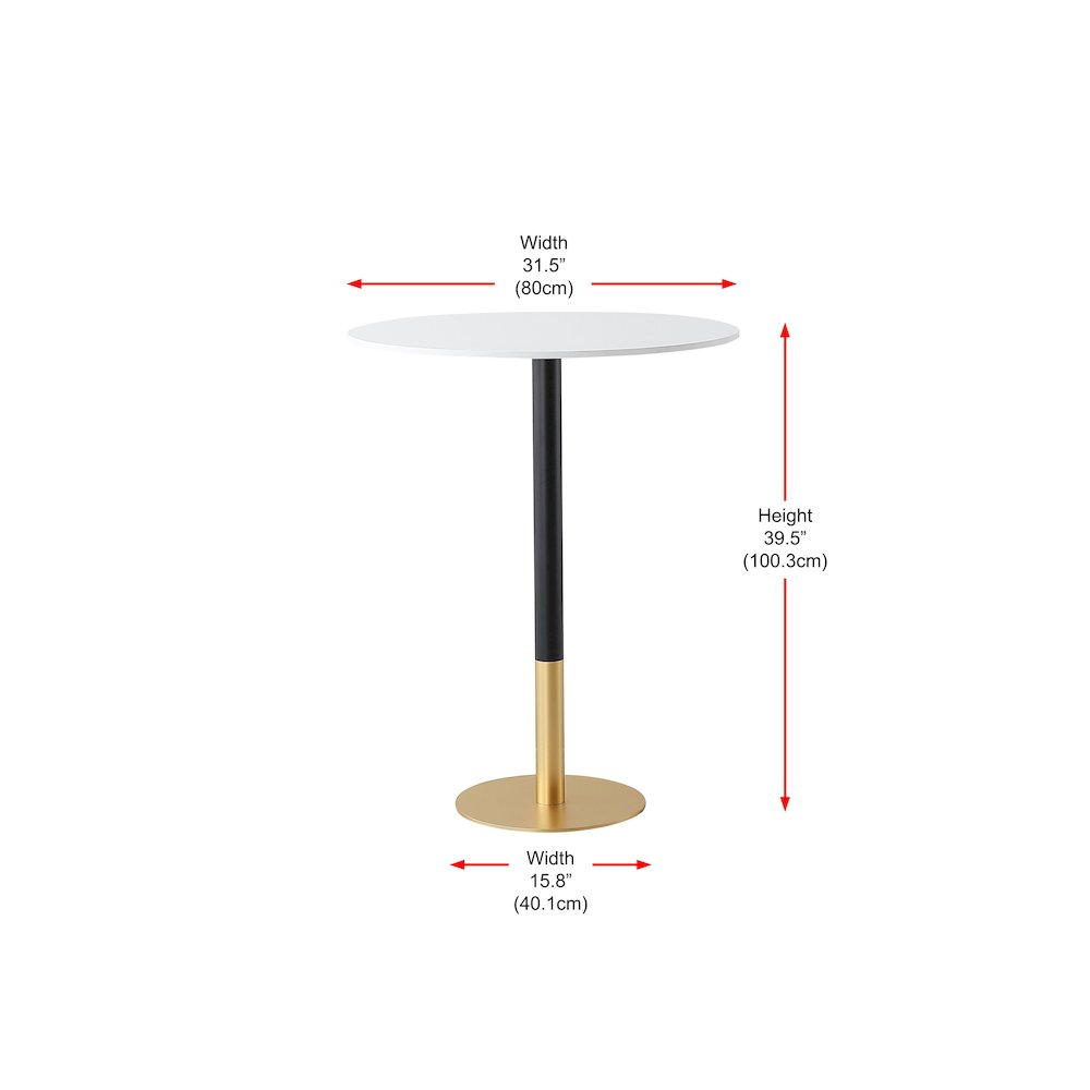 Ronan 31.5 Inch Pub Table In White. Picture 7