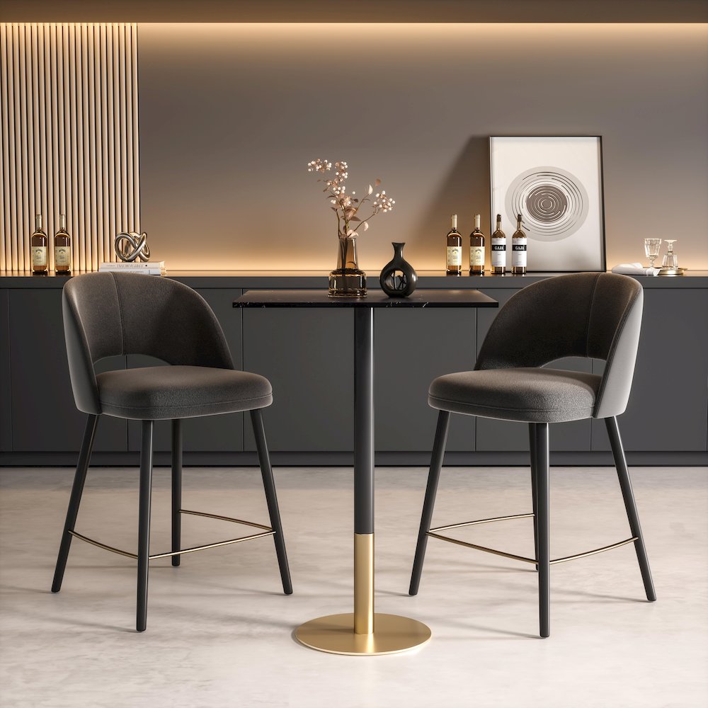 Ronan 28 Inch Pub Table In Black. Picture 2