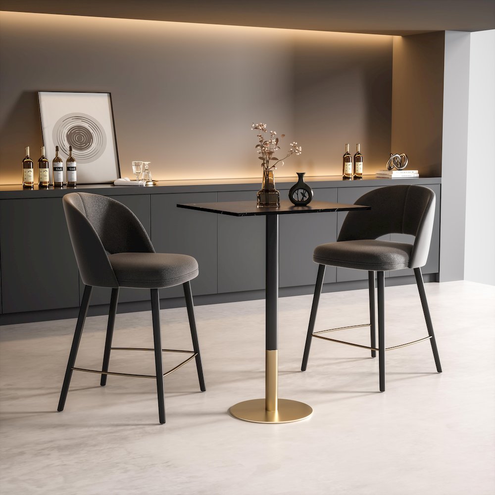 Ronan 28 Inch Pub Table In Black. Picture 3