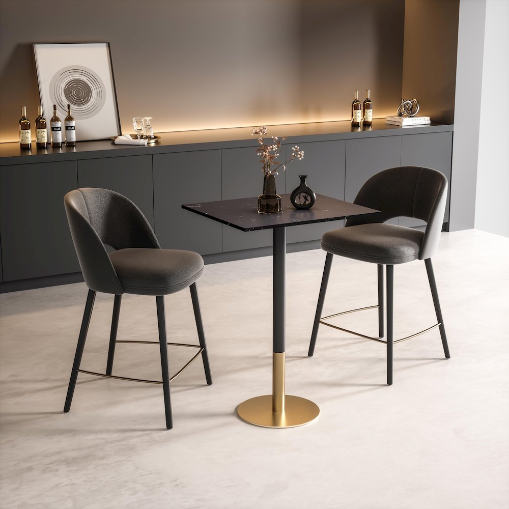 Ronan 28 Inch Pub Table In Black. Picture 4