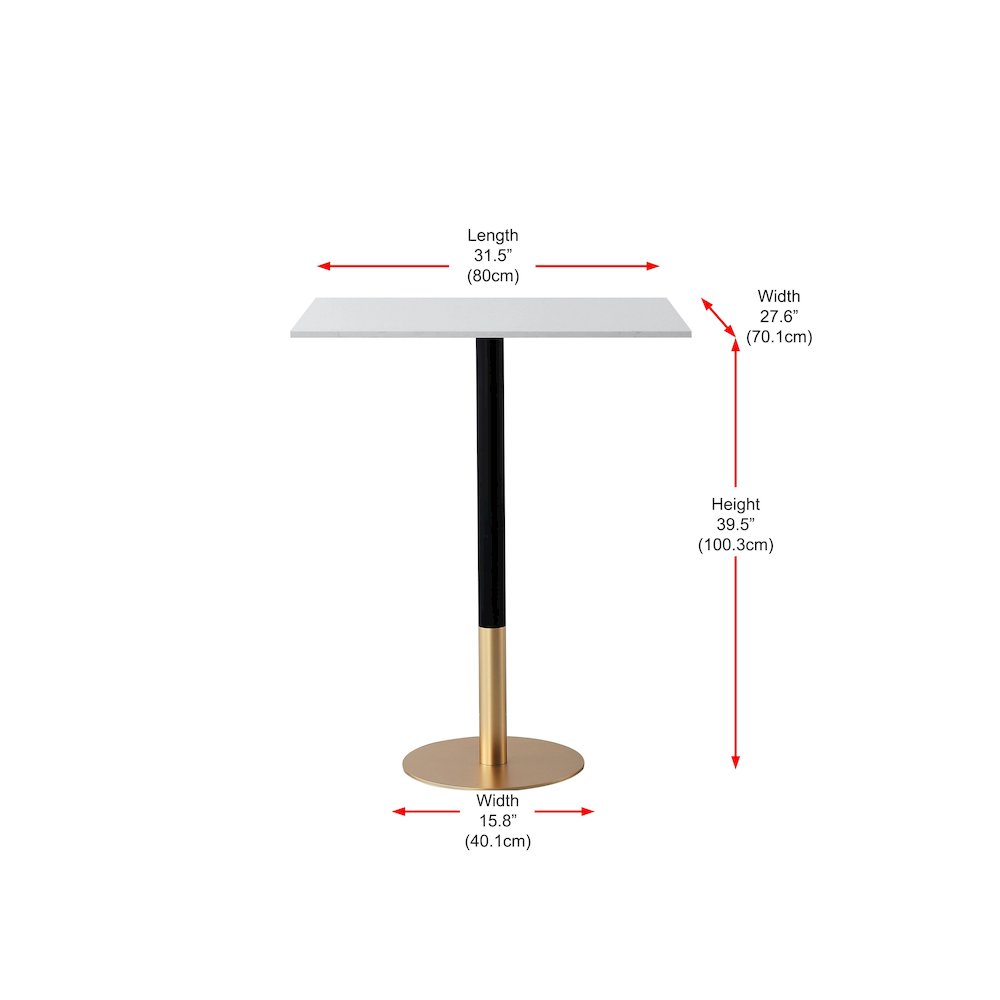 Ronan 31.5 Inch Pub Table In White. Picture 7