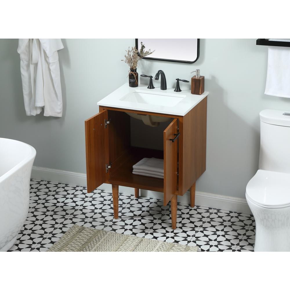 24 inch Single bathroom vanity in teak. Picture 3