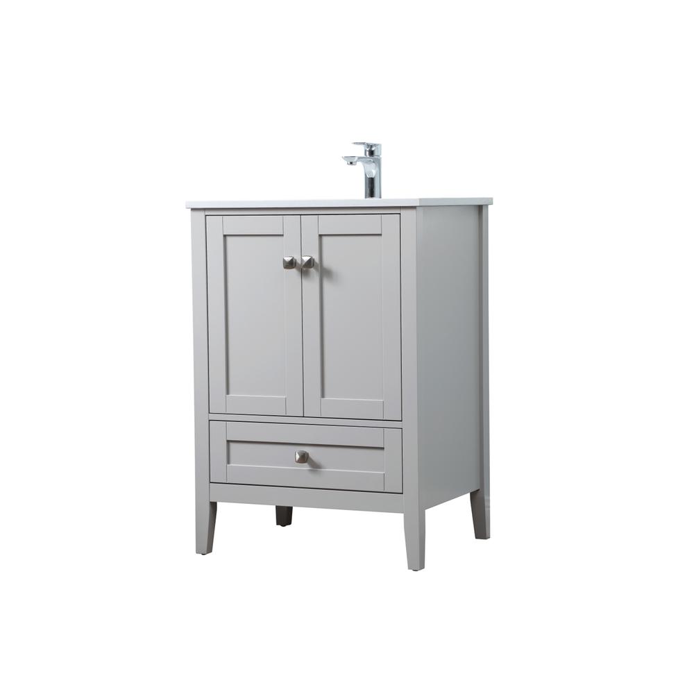 24 Inch SIngle Bathroom Vanity In Grey. Picture 7