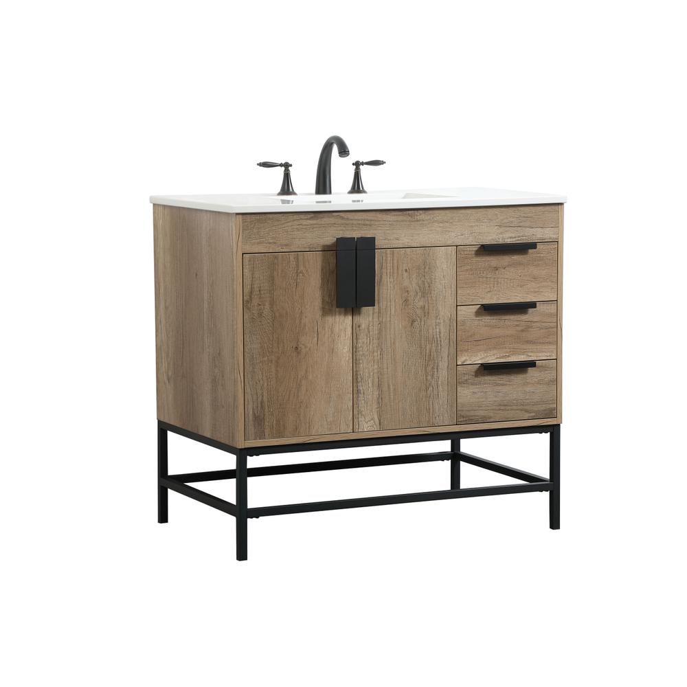 36 inch Single bathroom vanity in natural oak. Picture 7