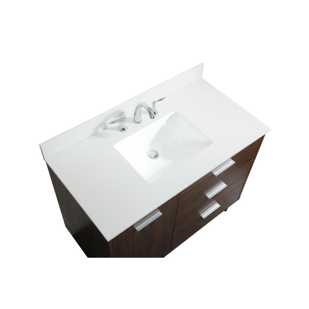 42 inch bathroom vanity in Walnut with backsplash. Picture 10