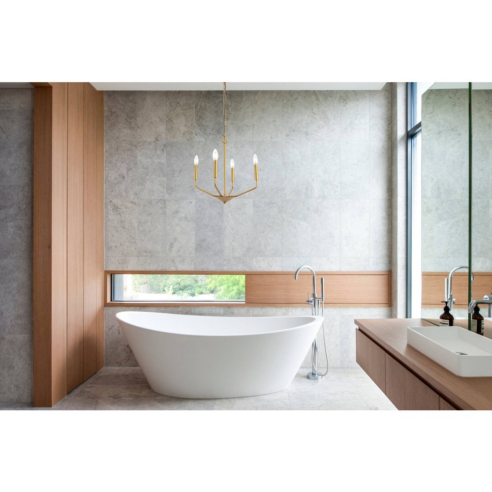 Enzo 4 Light Brass Pendant. Picture 2