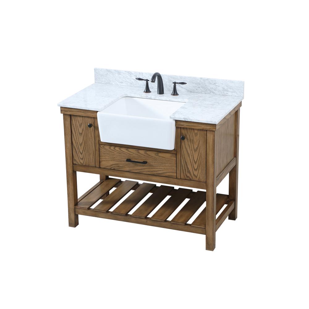 42 inch Single bathroom vanity in driftwood with backsplash. Picture 8