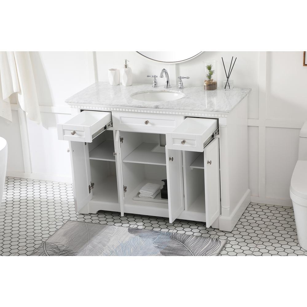 48 inch Single bathroom vanity in  White. Picture 3