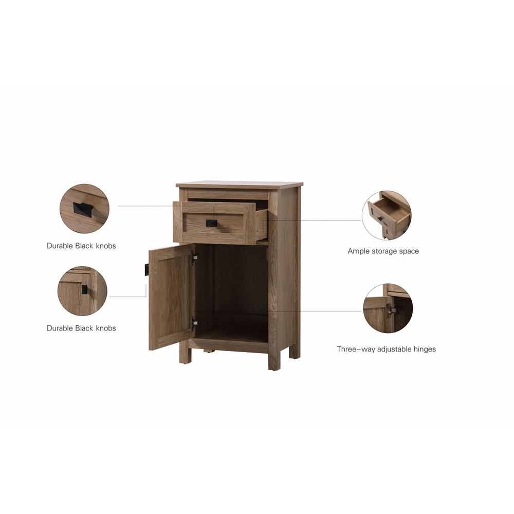 18 Inch Wide Bathroom Storage Freedstanding Cabinet In Natural Oak. Picture 12