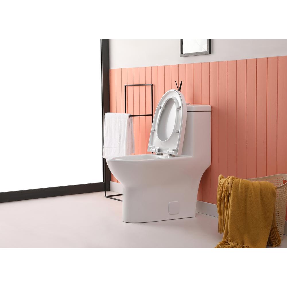 Winslet One-piece elongated Toilet 28x15x30 in White. Picture 5