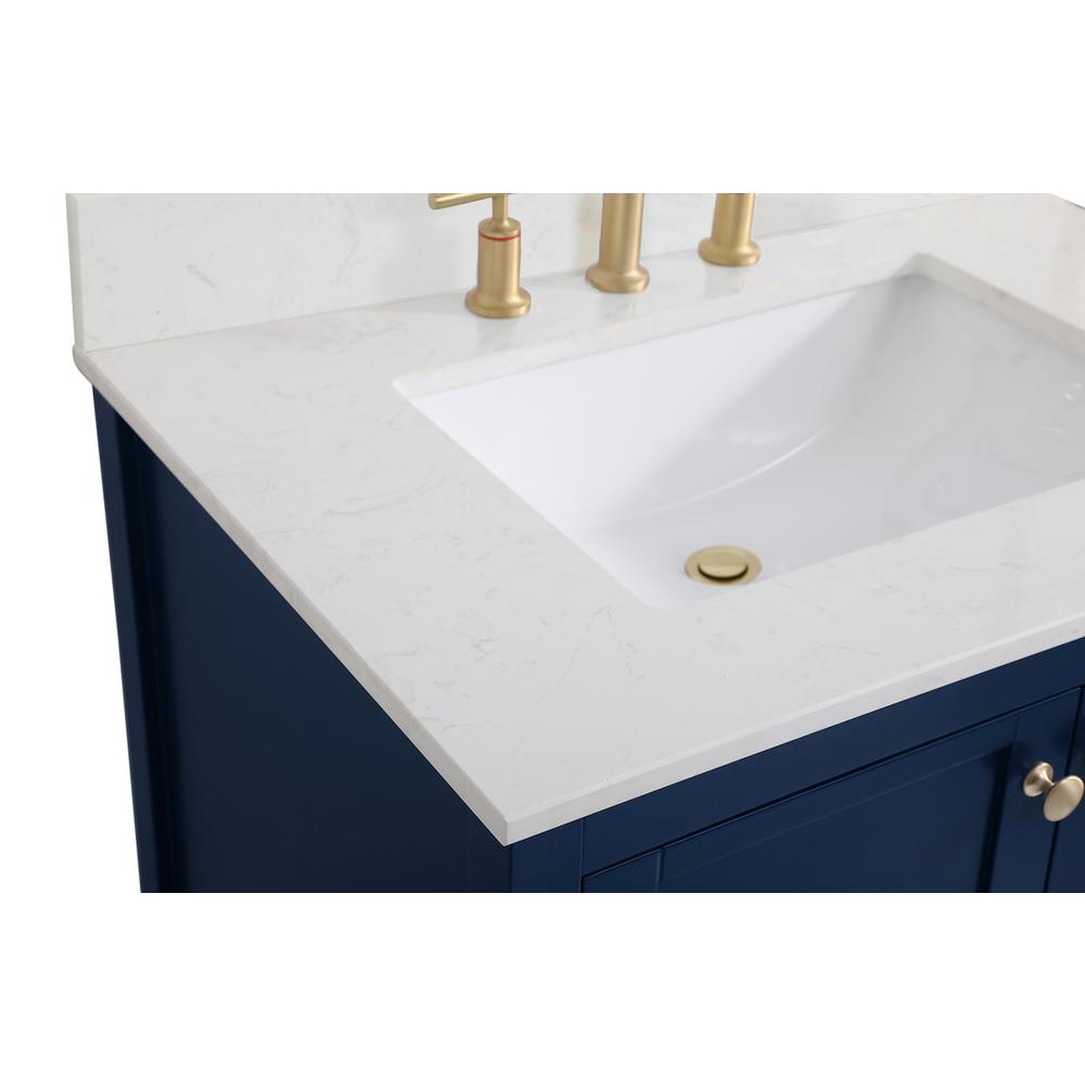 30 inch Single Bathroom Vanity in Blue with Backsplash. Picture 10