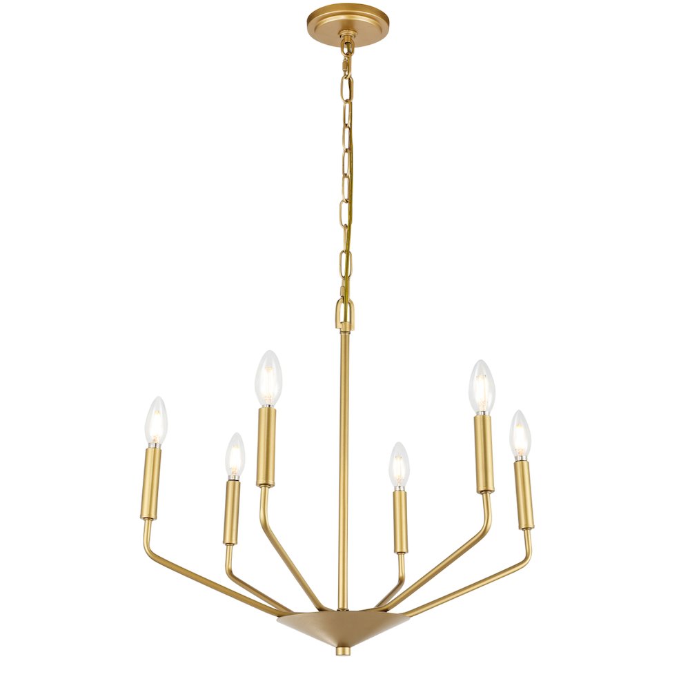 Enzo 6 Light Brass Pendant. Picture 6