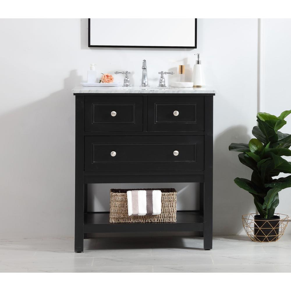 30 in. Single bathroom vanity set in Black. Picture 14