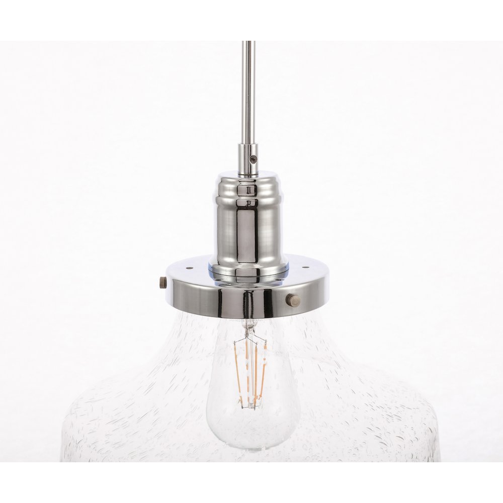 Lyle 1 Light Chrome And Clear Seeded Glass Pendant. Picture 10